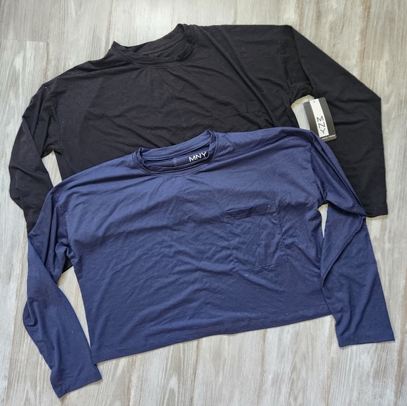 Marc New York Tops - NWT Marc New York MNY Performance Shirts Cropped Black Blue Lot of 2 Sz XL